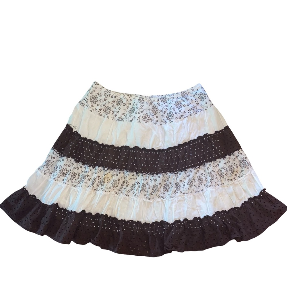 Vintage Elegant Black and White Women's Prairie Skirt